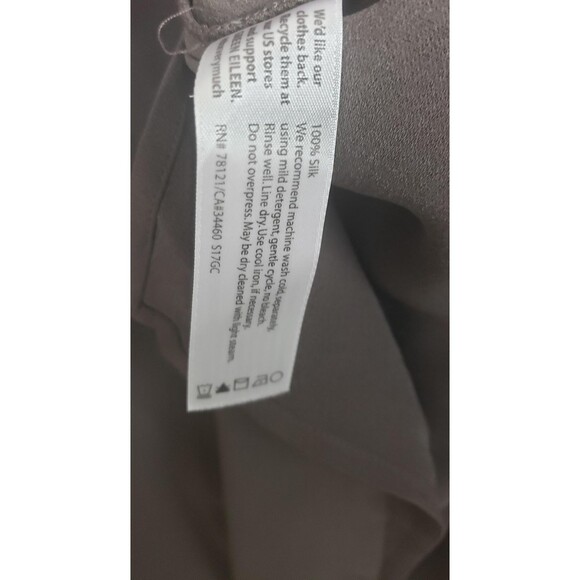 Eileen Fisher Tunic Tank Tops L Blue Brown Sleeveless 100% Silk Lot of 2 Casual - Picture 9 of 16